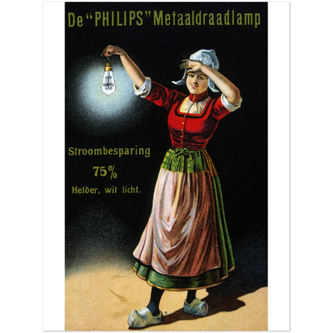 1698122 Dutch Ad for Philips Electric Lights, Trade Card, circa 1925