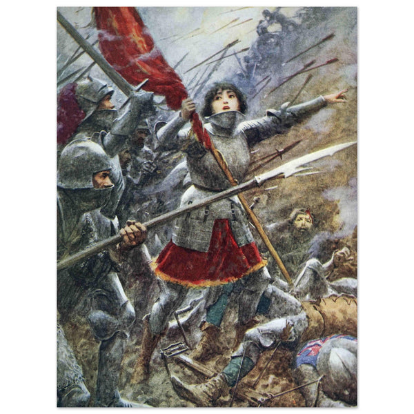 4598058 Painting of Joan of Arc, the Maid of Orleans, in battle