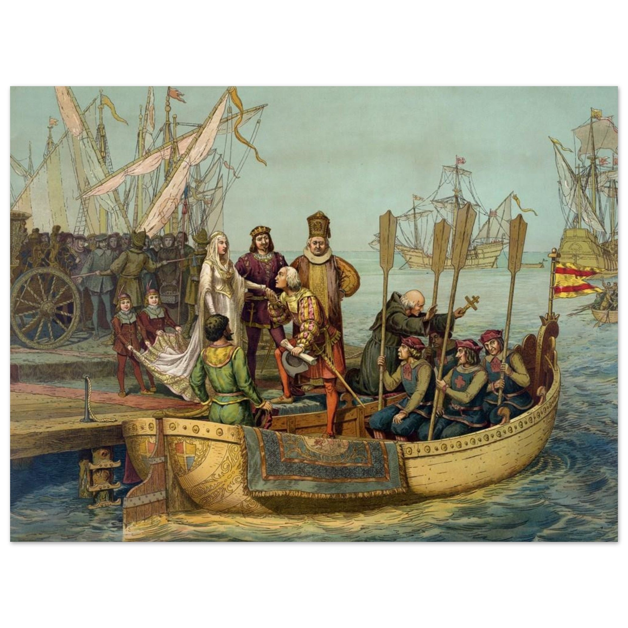 2660855 Christopher Columbus with Isabella of Castile