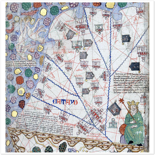 4452211 Cathay (inverted) and the Great Khan, Catalan Atlas 1375