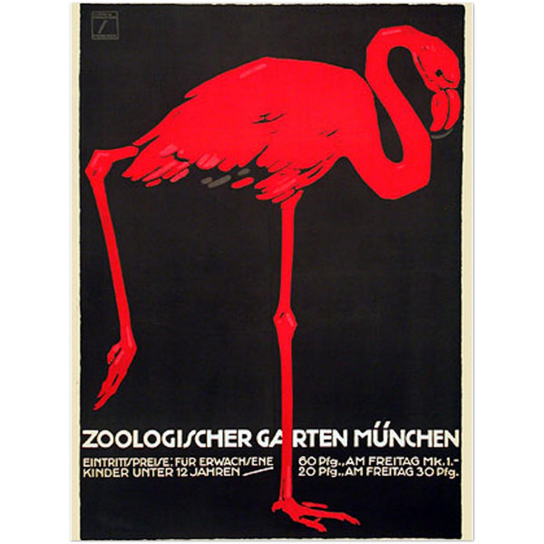 1605768 Zoo Poster with a red flamingo, 1925