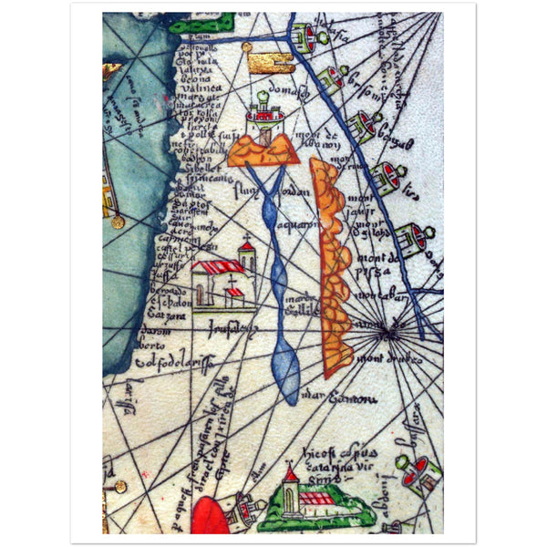 4451108 Israel, Palestine and Jordan as represented in the Catalan Atlas 1375