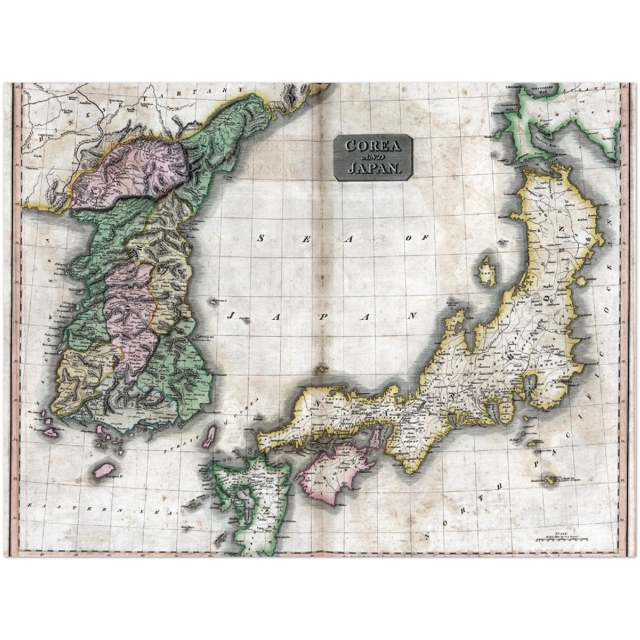 4471746 European map depicting Korea and Japan c 1875