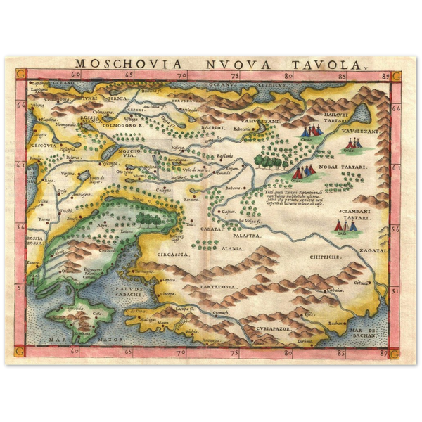 4443992 Map of Moscow Region by Ruscelli, 1574