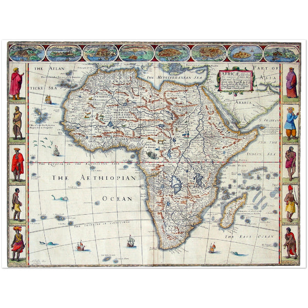 4407884 Africa described, map with customs illustrated 1676