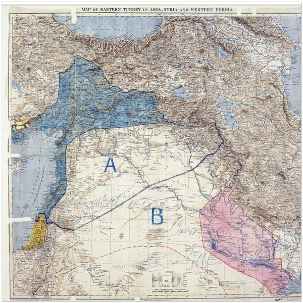 4410585 Middle East: Map of the Sykes–Picot Agreement 1916
