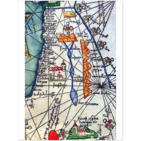 4451108 Israel, Palestine and Jordan as represented in the Catalan Atlas 1375
