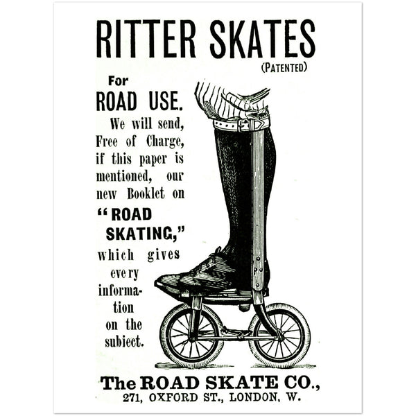 3174741 Ad for Ritter's road skates, 19th century