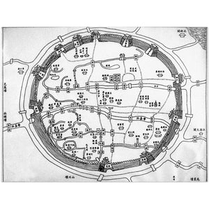 4377718 Chinese map of Shanghai old city, 16th Century