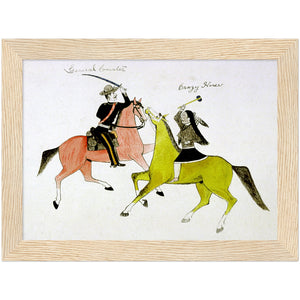 948749 Conflict between General George Custer (1839-76) and Crazy Horse (Sioux Indian). Painting on cloth by Kills Two (1869-1927)
