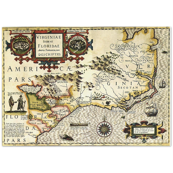 3209494 Map of Florida and Virginia, 1606