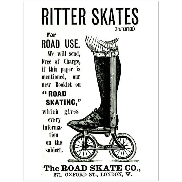 3174741 Ad for Ritter's road skates, 19th century