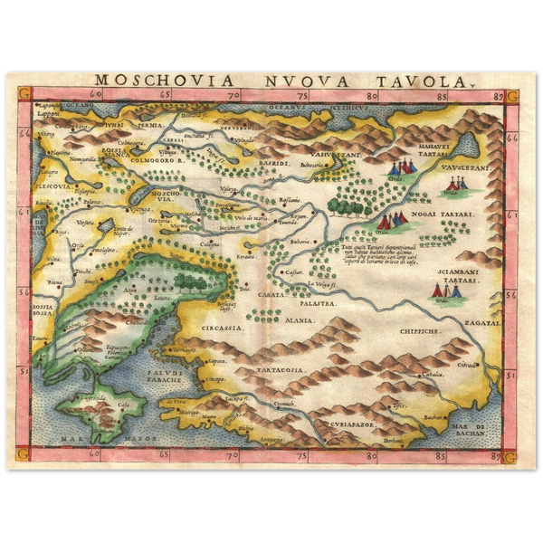 4443992 Map of Moscow Region by Ruscelli, 1574
