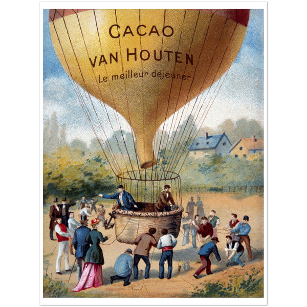 1697212 Balloon Ascent, Van Houten Cocoa, Trade Card, circa 1895