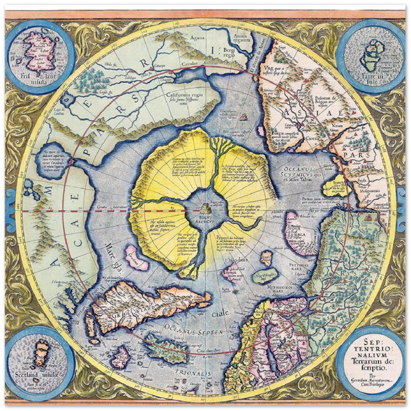 4452511 World Map by Mercator, c 1570