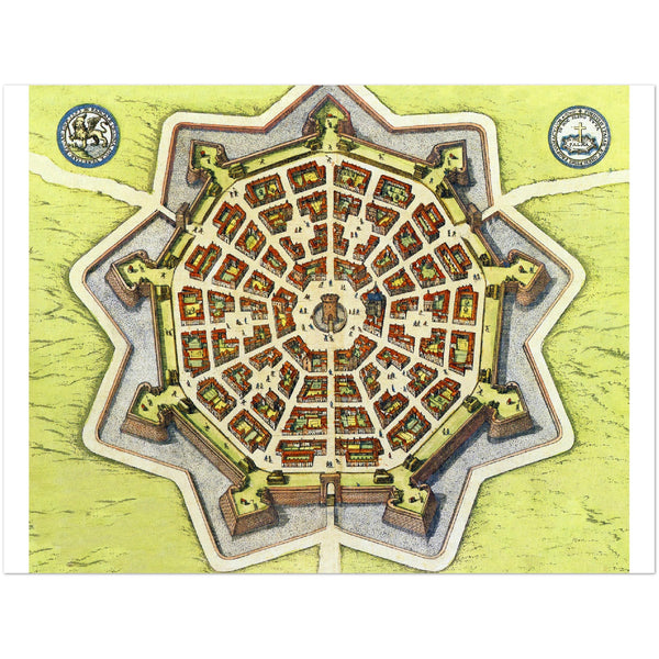4443925 Map of the Venetian bastion fort Palmanova