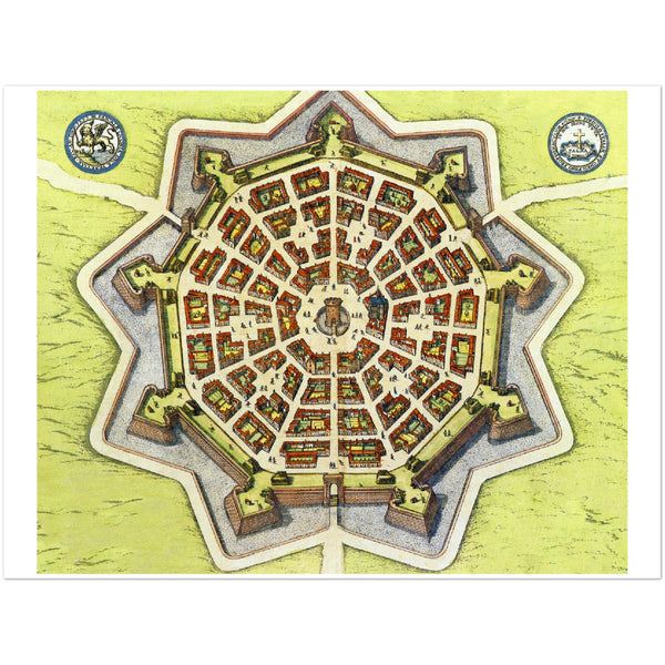 4443925 Map of the Venetian bastion fort Palmanova