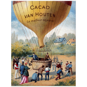 1697212 Balloon Ascent, Van Houten Cocoa, Trade Card, circa 1895