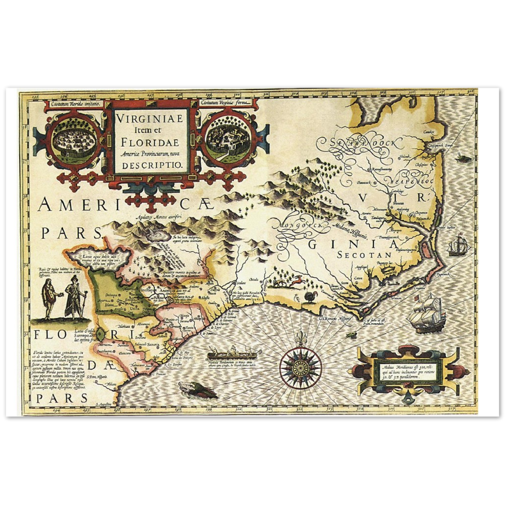 3209494 Map of Florida and Virginia, 1606