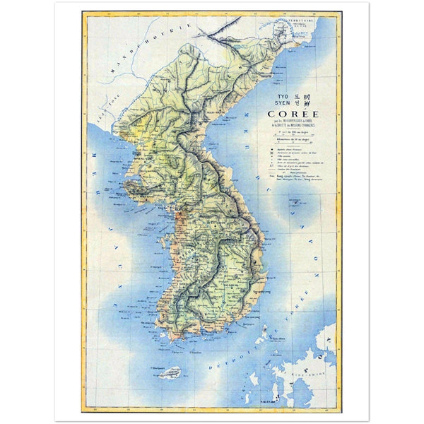 4372577 19th century French map of Korean Peninsula