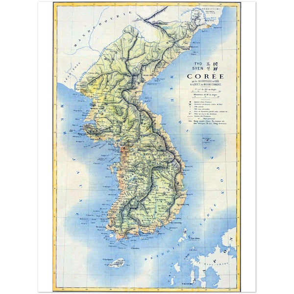 4372577 19th century French map of Korean Peninsula